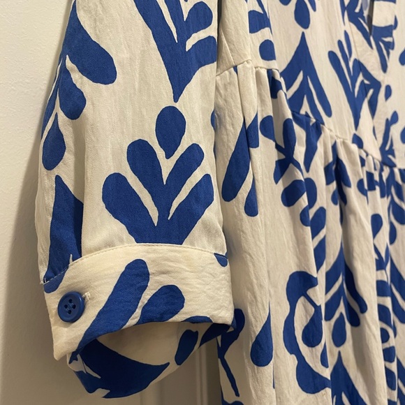 Zara Blue and White Print Dress size small - Picture 4 of 7